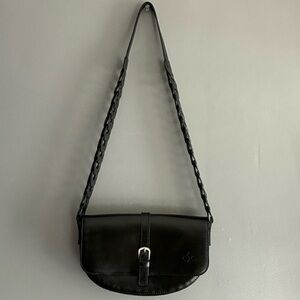 Patricia Nash Black Leather Shoulder Bag with Braided Strap